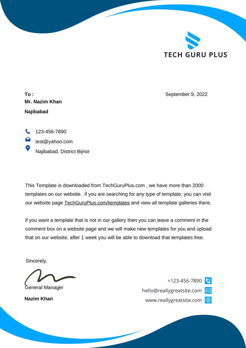 Free Letterheads Modern Template Word Docx Download 