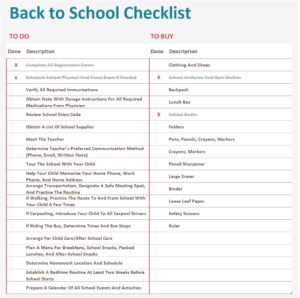 Back io School Checklist Template in Excel (Download.xlsx)