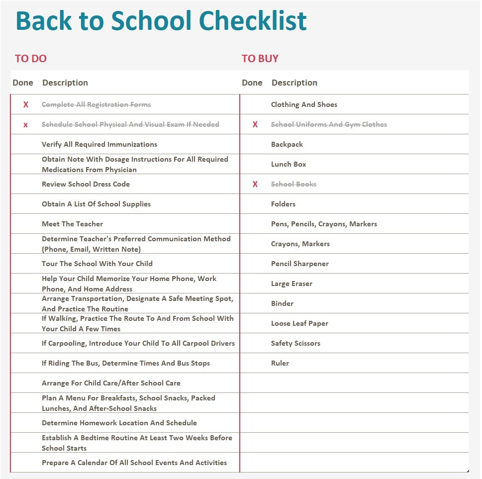 Back To School Checklist Template In Excel (Download.xlsx)Back To School Checklist Template In Excel (Download.xlsx)