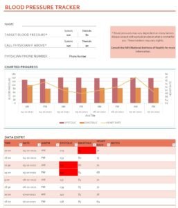 Blood Pressure Tracker Template In Excel (Download.xlsx)