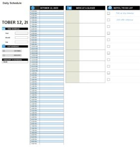 Daily Work Schedule Template In Excel (Download.xlsx)