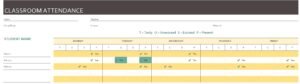 Weekly Class Attendance Record Template In Excel (Download.xlsx)
