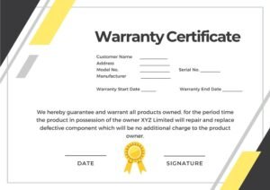2 Year Warranty Certificate (FREE Word - PDF Download)
