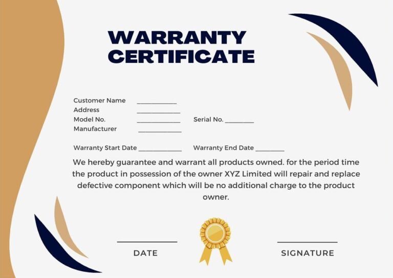 Warranty Certificate Format (FREE Word PDF Download)