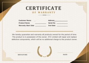 Download Warranty Certificate Format Word & PDF File