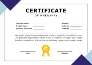 Latest Warranty Certificate Template Word & PDF Download