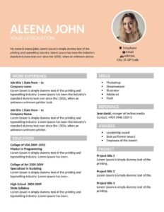 One-Page Resume Template Word Free Download (.docx & .pdf)