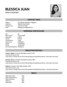 1 Page Resume Template Free Download (.docx & .pdf)
