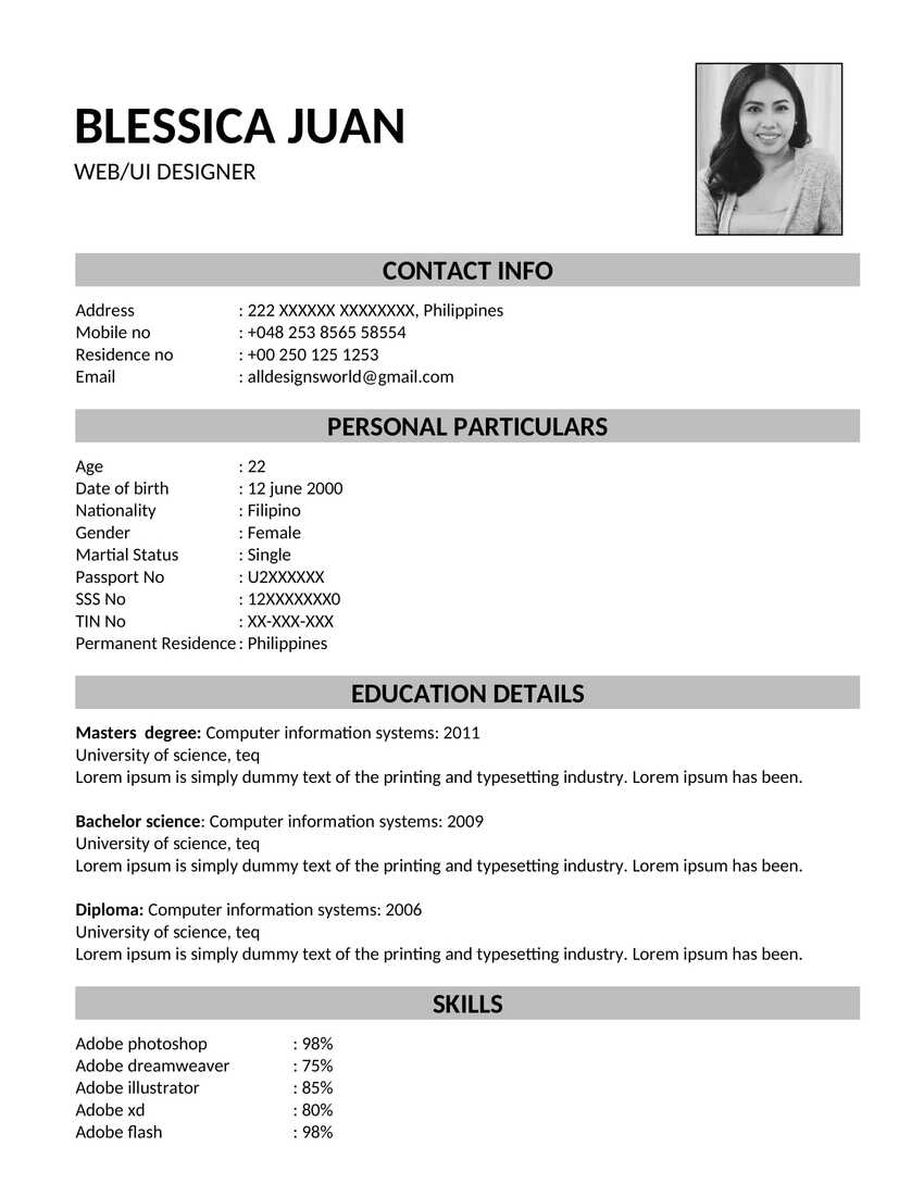 resume format in docx file