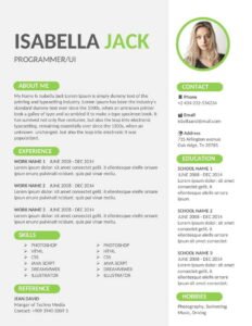 Modern Attractive CV Template Word Free Download