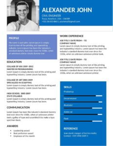 Resume With Photo In Word Format (.docx & .pdf)