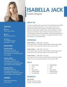 Resume With Photo In Word Format Free Download
