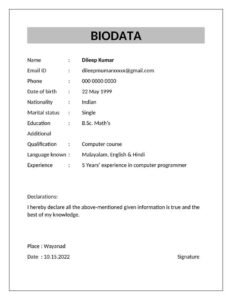 Editable Resume Template With Photo (.docx)