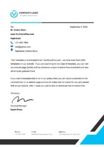 Editable Modern Letterhead Format Word Free Download (.docx Word & PDF)