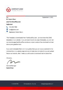 Editable Modern Letterhead Design In Word Free Download (.docx & PDF)