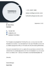 Editable Modern Free Business Letterhead Template (.docx Word & PDF)