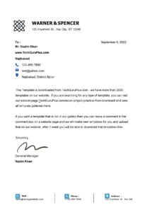 Editable Stylish Free Letter Headed Paper Design (.docx Word & PDF)