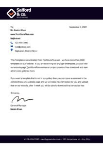 Editable Modern Corporate Letterhead Examples (.docx Word & PDF)