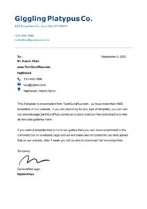 A4 Modern Free Business Letterhead Templates (.docx Word & PDF)