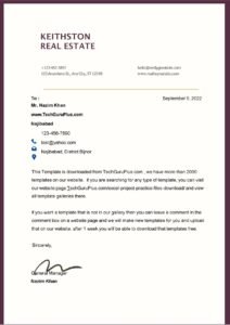 Latest Letterhead Template Word (.docx Word & PDF)