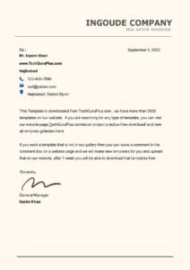 Modern Sample Letterhead Design (.docx Word & PDF)