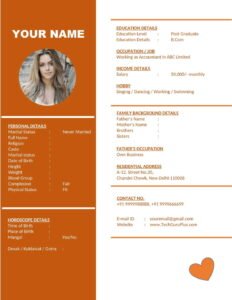 Download –  Marriage Biodata Templates (Word-PDF) Editable