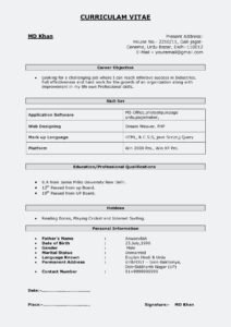 Download Fresher Resume Format PDF, Word (1 Page)