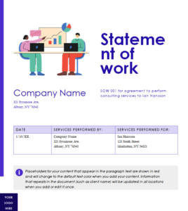 Statement of work Modern design Template In Word (.Docx File Download)