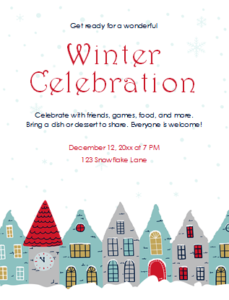 Winter party flyer Template In Word (.Docx File Download)