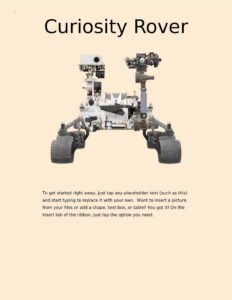 3D Word science report Mars Rover Model Template In Word (.Docx File Download)