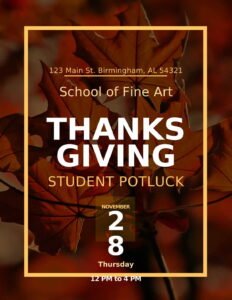 Autumn leaves Thanksgiving flyer Template in Word (.Docx File Download)