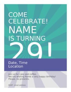Birthday poster Template in Word (.Docx File Download)