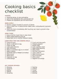 Cooking basics checklist Template In Word (.Docx File Download)