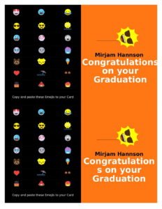 Emoji graduation card Template In Word (.Docx File Download)