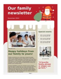 Family Christmas newsletter Template In Word (.Docx File Download)