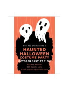 Ghostly Halloween party invite Template In Word (.Docx File Download)