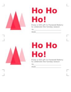 Ho Ho Ho holiday gift coupons Template In Word (.Docx File Download)