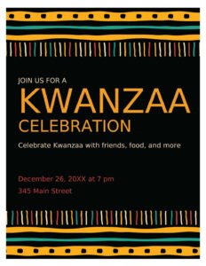Kwanzaa flyer Template In Word (.Docx File Download)