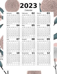 Modern floral calendar Template In Word (.Docx File Download)
