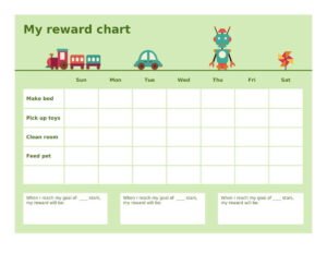 Monday to Friday reward chart Template In Word (.Docx File Download)