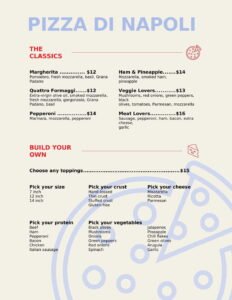 Pizza menu Template In Word (.Docx File Download)