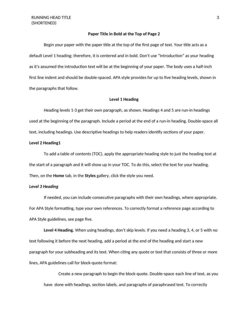 Professional APA Style paper 7th edition Template In Word (.Docx File ...