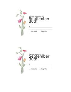 RSVP cards Watercolor design Template In Word (.Docx File Download)