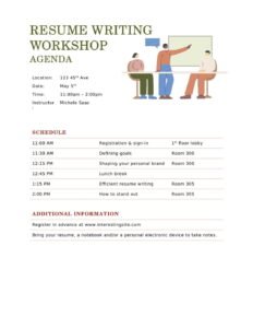 Resume writing workshop agenda Template In Word (.Docx File Download)