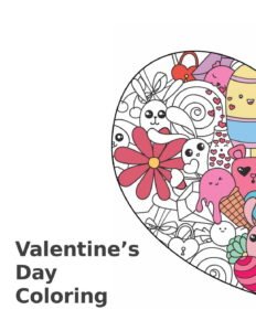 Valentine's Day coloring book Template In Word (.Docx File Download)