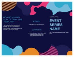 Vivid shapes event brochure Template In Word (.Docx File Download)