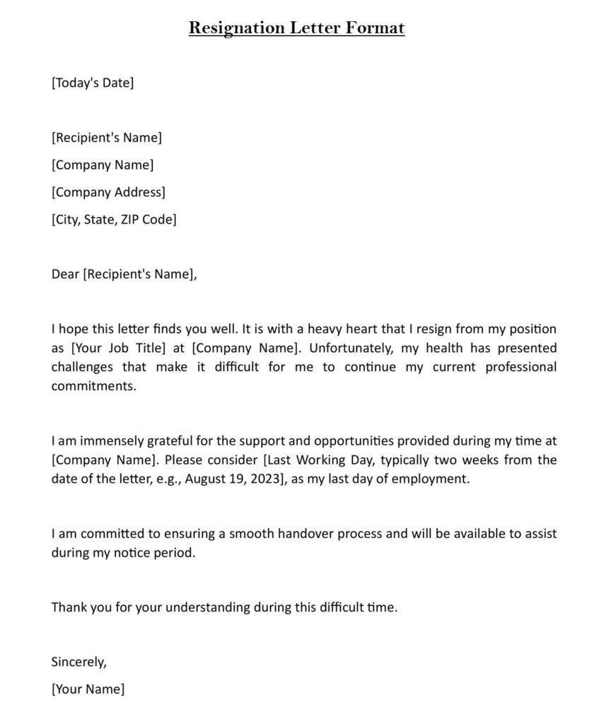 Simple Resignation Letter Format In Word Download 0077