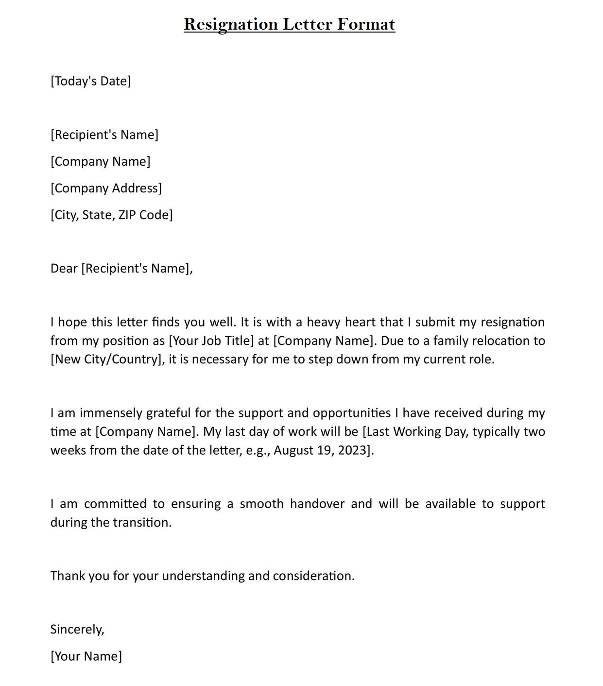 Subject For Resignation Letter