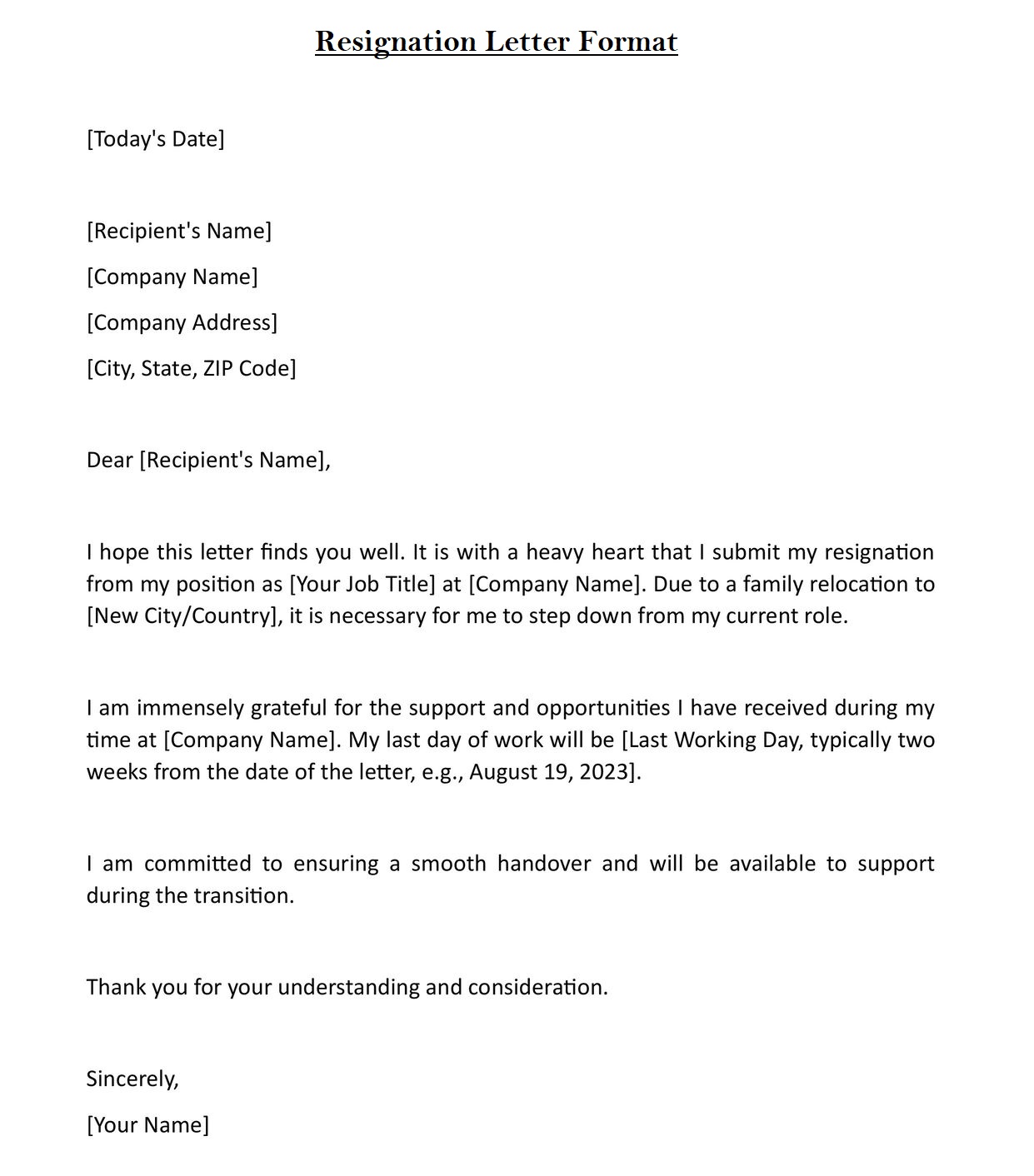 Subject For Resignation Letter Download In Word 