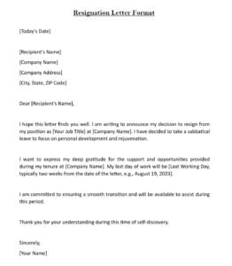 Resignation Letter Format In Word (Download)